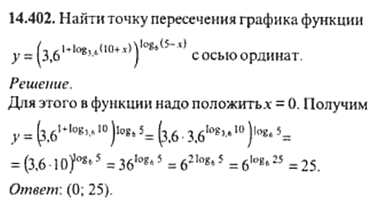 Страница (упражнение) 14_402 рабочей тетради. Ответ на вопрос упражнения 14_402 ГДЗ сборник задач по математике для поступающих в ВУЗы 11 класс Сканави