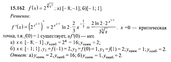 Страница (упражнение) 15_162 рабочей тетради. Ответ на вопрос упражнения 15_162 ГДЗ сборник задач по математике для поступающих в ВУЗы 11 класс Сканави