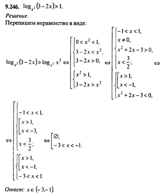 Страница (упражнение) 9_246 рабочей тетради. Ответ на вопрос упражнения 9_246 ГДЗ сборник задач по математике для поступающих в ВУЗы 11 класс Сканави