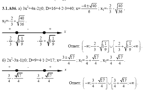 Страница (упражнение) 3_1_A06 учебника. Ответ на вопрос упражнения 3_1_A06 ГДЗ решебник алгебра и начала анализа  10-11 класс Шестакова