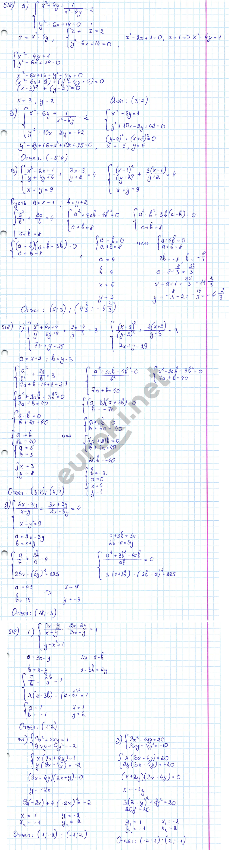 Страница (упражнение) 518 учебника. Ответ на вопрос упражнения 518 ГДЗ решебник по алгебре 8 класс Никольский, Потапов, Решетников