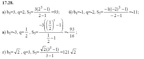 Страница (упражнение) 17.28 учебника. Ответ на вопрос упражнения 17.28 ГДЗ решебник - синий учебник по алгебре 9 класс Мордкович, Мишустина, Тульчинская
