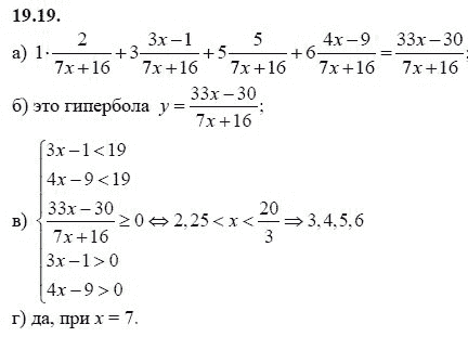 Страница (упражнение) 19.19 учебника. Ответ на вопрос упражнения 19.19 ГДЗ решебник - синий учебник по алгебре 9 класс Мордкович, Мишустина, Тульчинская