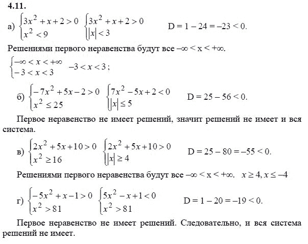 Страница (упражнение) 4.11 учебника. Ответ на вопрос упражнения 4.11 ГДЗ решебник - синий учебник по алгебре 9 класс Мордкович, Мишустина, Тульчинская