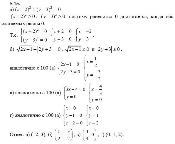 Страница (упражнение) 5.15 учебника. Ответ на вопрос упражнения 5.15 ГДЗ решебник - синий учебник по алгебре 9 класс Мордкович, Мишустина, Тульчинская