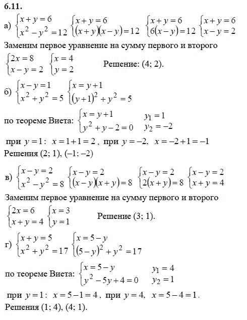 Страница (упражнение) 6.11 учебника. Ответ на вопрос упражнения 6.11 ГДЗ решебник - синий учебник по алгебре 9 класс Мордкович, Мишустина, Тульчинская