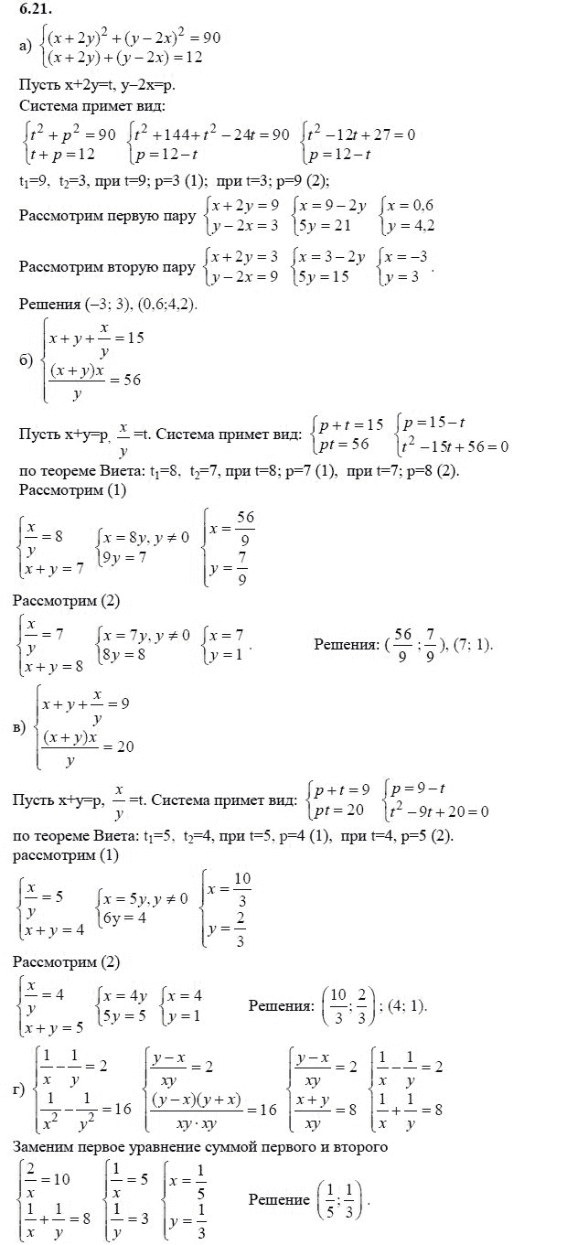 Страница (упражнение) 6.21 учебника. Ответ на вопрос упражнения 6.21 ГДЗ решебник - синий учебник по алгебре 9 класс Мордкович, Мишустина, Тульчинская