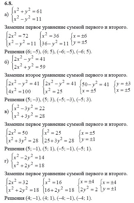 Страница (упражнение) 6.8 учебника. Ответ на вопрос упражнения 6.8 ГДЗ решебник - синий учебник по алгебре 9 класс Мордкович, Мишустина, Тульчинская