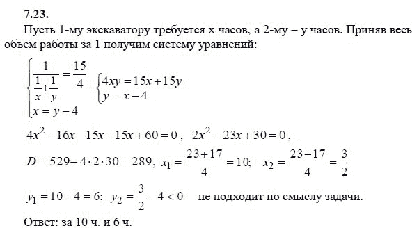 Страница (упражнение) 7.23 учебника. Ответ на вопрос упражнения 7.23 ГДЗ решебник - синий учебник по алгебре 9 класс Мордкович, Мишустина, Тульчинская