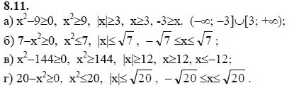 Страница (упражнение) 8.11 учебника. Ответ на вопрос упражнения 8.11 ГДЗ решебник - синий учебник по алгебре 9 класс Мордкович, Мишустина, Тульчинская