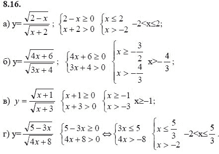 Страница (упражнение) 8.16 учебника. Ответ на вопрос упражнения 8.16 ГДЗ решебник - синий учебник по алгебре 9 класс Мордкович, Мишустина, Тульчинская