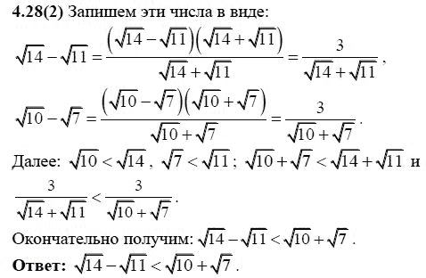 Страница (упражнение) 4.28(2) учебника. Ответ на вопрос упражнения 4.28(2) ГДЗ решебник по алгебре 9 класс Кузнецова