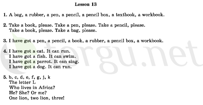Страница (упражнение) 13 учебника. Ответ на вопрос упражнения 13 ГДЗ решебник по английскому языку 