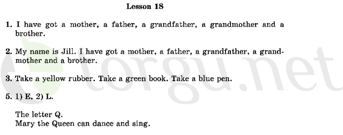 Страница (упражнение) 18 учебника. Ответ на вопрос упражнения 18 ГДЗ решебник по английскому языку 