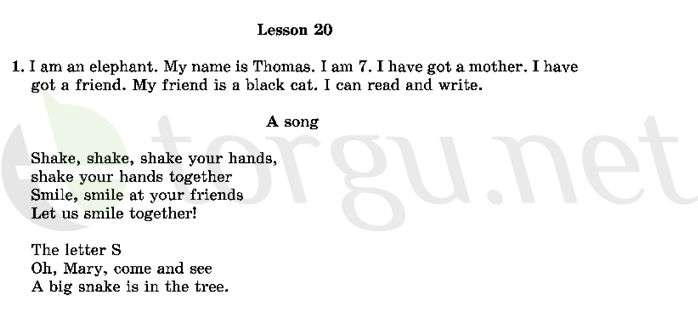 Страница (упражнение) 20 учебника. Ответ на вопрос упражнения 20 ГДЗ решебник по английскому языку 