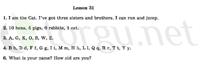 Страница (упражнение) 31 учебника. Ответ на вопрос упражнения 31 ГДЗ решебник по английскому языку 