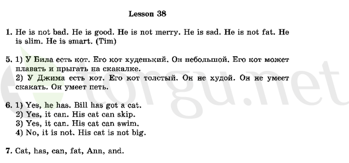 Страница (упражнение) 38 учебника. Ответ на вопрос упражнения 38 ГДЗ решебник по английскому языку 