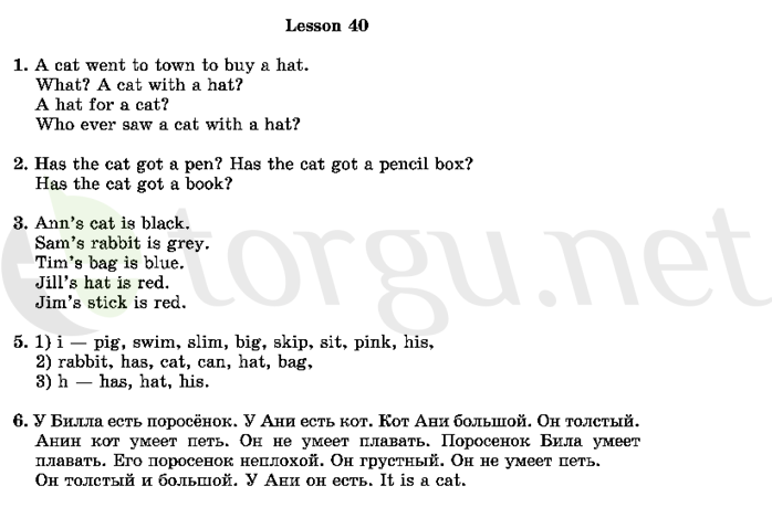 Страница (упражнение) 40 учебника. Ответ на вопрос упражнения 40 ГДЗ решебник по английскому языку 