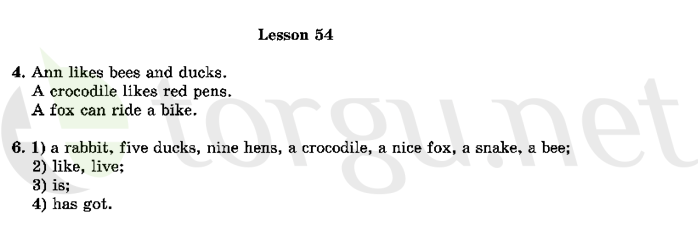 Страница (упражнение) 54 учебника. Ответ на вопрос упражнения 54 ГДЗ решебник по английскому языку 