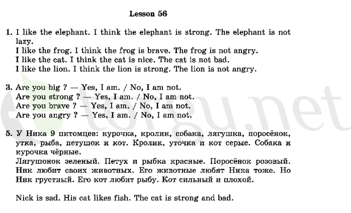 Страница (упражнение) 56 учебника. Ответ на вопрос упражнения 56 ГДЗ решебник по английскому языку 