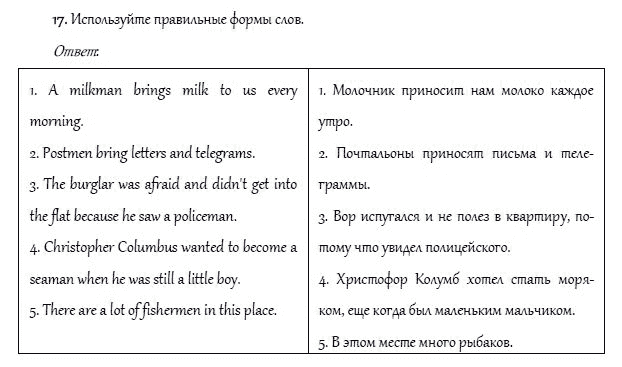 Страница (упражнение) 17 учебника. Ответ на вопрос упражнения 17 ГДЗ решебник и рабочая тетрадь по английскому языку 4 класс Верещагина, Афанасьева