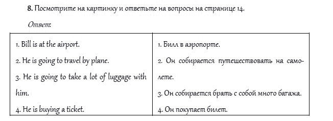 Страница (упражнение) 8 учебника. Ответ на вопрос упражнения 8 ГДЗ решебник и рабочая тетрадь по английскому языку 4 класс Верещагина, Афанасьева