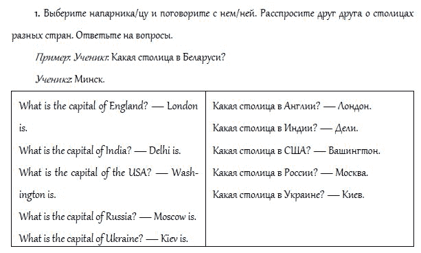 Страница (упражнение) 1 учебника. Ответ на вопрос упражнения 1 ГДЗ решебник и рабочая тетрадь по английскому языку 4 класс Верещагина, Афанасьева