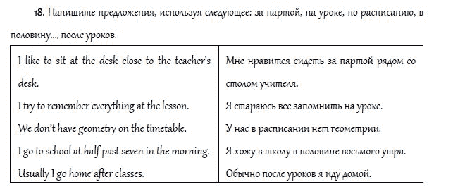 Страница (упражнение) 18 учебника. Ответ на вопрос упражнения 18 ГДЗ решебник и рабочая тетрадь по английскому языку 4 класс Верещагина, Афанасьева