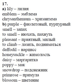 Страница (упражнение) 17 учебника. Ответ на вопрос упражнения 17 ГДЗ решебник по английскому языку 