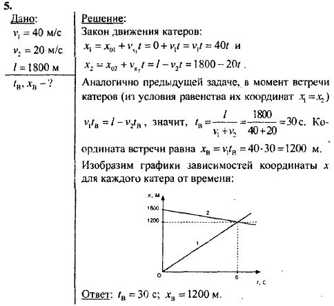 Страница (упражнение) 5 учебника. Ответ на вопрос упражнения 5 ГДЗ решебник по физике базовый уровень 10 класс Касьянов