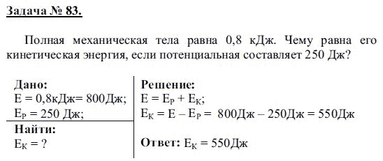 Страница (упражнение) 83 учебника. Ответ на вопрос упражнения 83 ГДЗ решебник по физике 8 класс Громов, Родина