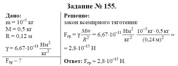 Страница (упражнение) 155 учебника. Ответ на вопрос упражнения 155 ГДЗ решебник по физике 9 класс Громов, Родина