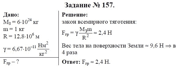 Страница (упражнение) 157 учебника. Ответ на вопрос упражнения 157 ГДЗ решебник по физике 9 класс Громов, Родина