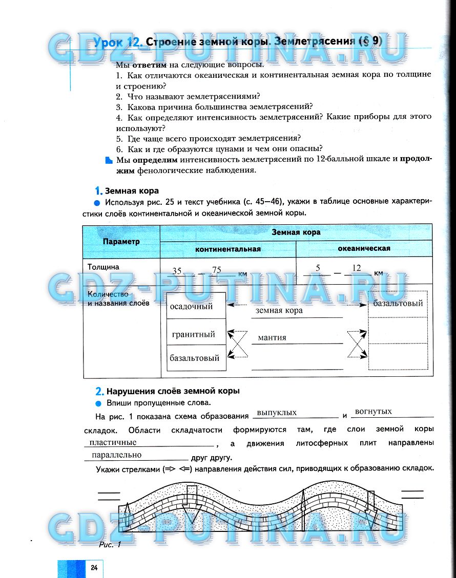 Страница (упражнение) 24 рабочей тетради. Страница 24 ГДЗ рабочая тетрадь по географии дневник географа-следопыта 5 класс Летягин