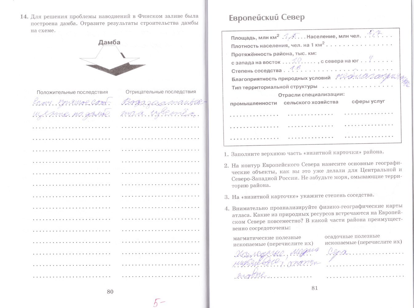 Страница (упражнение) 80-81 рабочей тетради. Страница 80-81 ГДЗ рабочая тетрадь по географии 9 класс Дронов, Рома