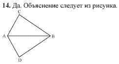 Страница (упражнение) 14 учебника. Ответ на вопрос упражнения 14 ГДЗ решебник по геометрии 7 класс Гусев, Медяник