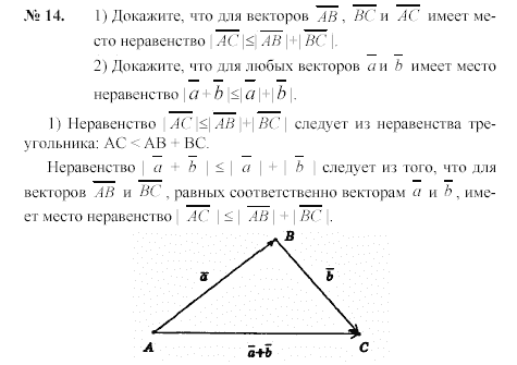 Страница (упражнение) 14 учебника. Ответ на вопрос упражнения 14 ГДЗ решебник по геометрии 7-9 класс с полным решением Погорелов