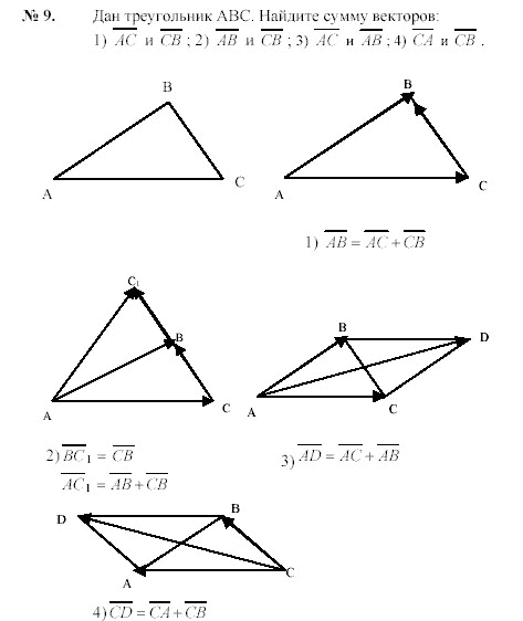 Страница (упражнение) 9 учебника. Ответ на вопрос упражнения 9 ГДЗ решебник по геометрии 7-9 класс с полным решением Погорелов