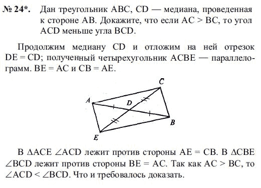 Страница (упражнение) 24 учебника. Ответ на вопрос упражнения 24 ГДЗ решебник по геометрии 9 класс Погорелов