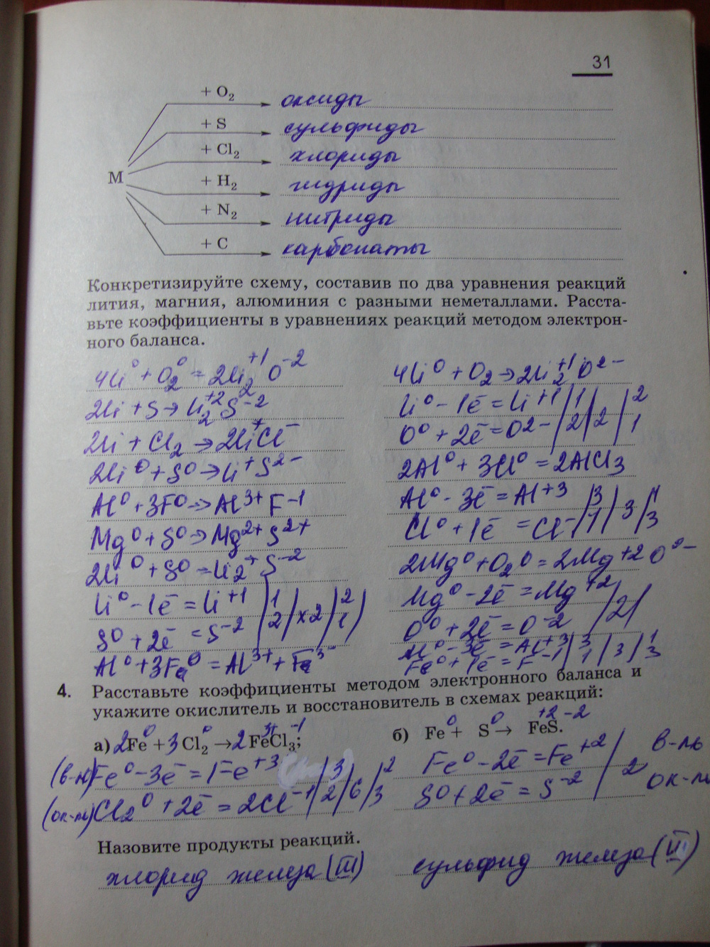 Страница (упражнение) 31 учебника. Ответ на вопрос упражнения 31 ГДЗ решебник по химии 9 класс Габриелян