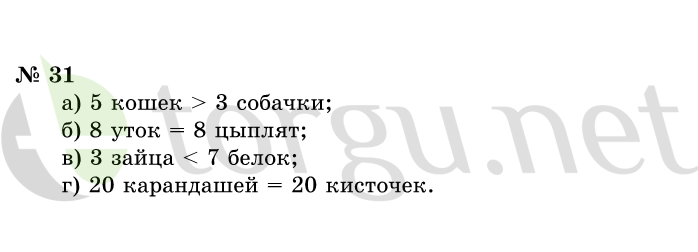 Страница (упражнение) 31 учебника. Ответ на вопрос упражнения 31 ГДЗ решебник по информатике 1 класс Горячев, Горина, Волкова