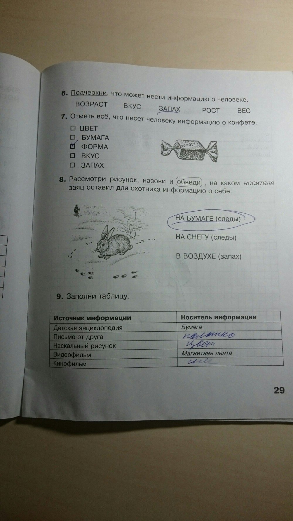 Страница (упражнение) 29 рабочей тетради. Страница 29 ГДЗ рабочая тетрадь по информатике 2 класс Матвеева, Челак