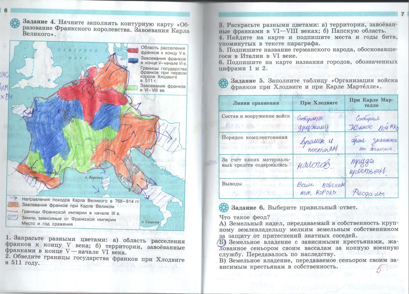 Страница (упражнение) 6-7 рабочей тетради. Страница 6-7 ГДЗ рабочая тетрадь по истории 6 класс Крючкова