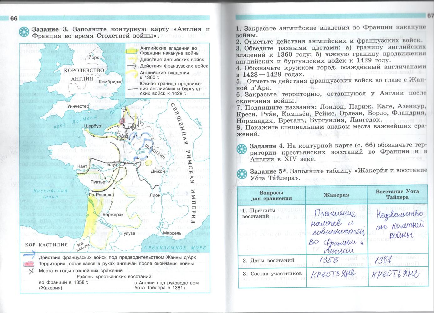 Страница (упражнение) 66-67 рабочей тетради. Страница 66-67 ГДЗ рабочая тетрадь по истории 6 класс Крючкова