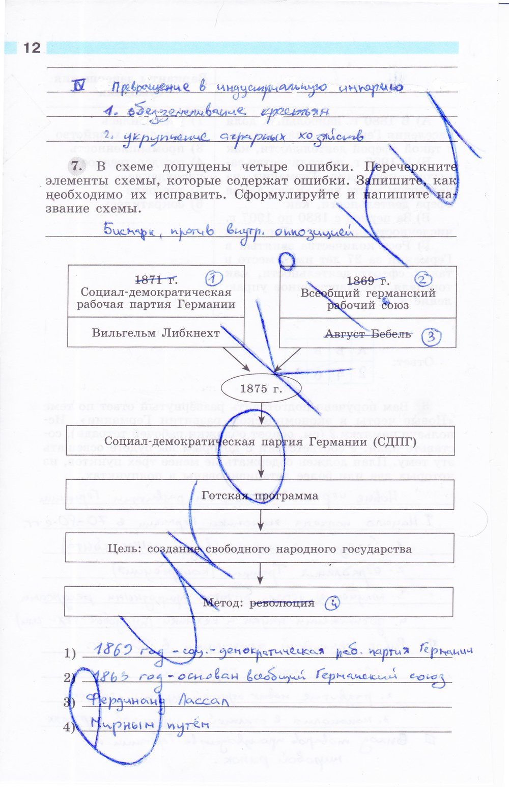 Страница (упражнение) 12 рабочей тетради. Страница 12 ГДЗ рабочая тетрадь по истории 8 класс Юдовская, Ванюшкина, Баранов