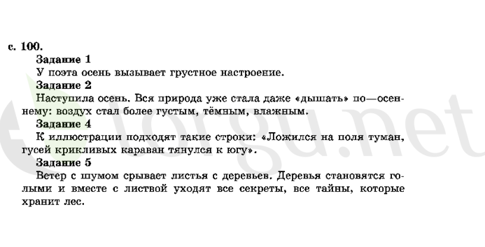 Страница (упражнение) 100 учебника. Страница 100 ГДЗ решебник по литературному чтению 2 класс Ефросинина