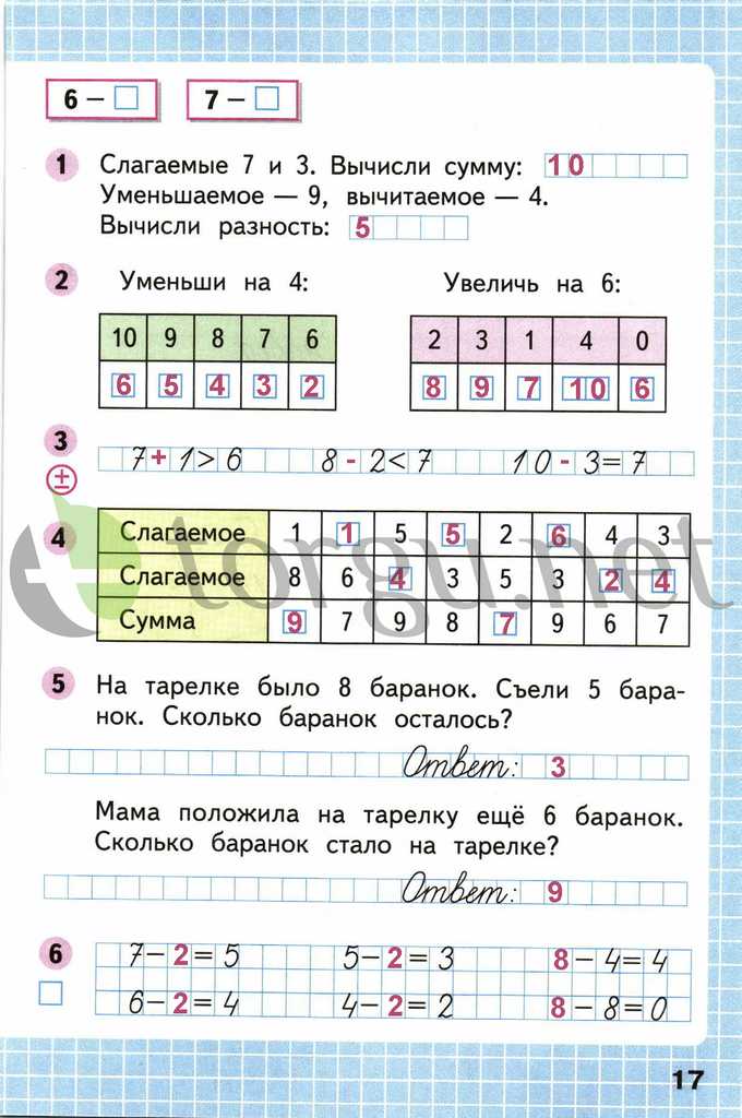 Страница (упражнение) 17 рабочей тетради. Страница 17 ГДЗ рабочая тетрадь по математике 1 класс Моро Моро, Волкова