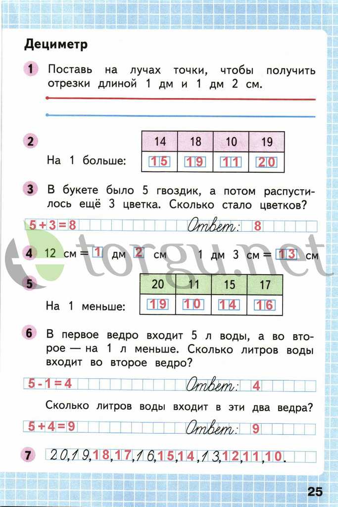 Страница (упражнение) 25 рабочей тетради. Страница 25 ГДЗ рабочая тетрадь по математике 1 класс Моро Моро, Волкова