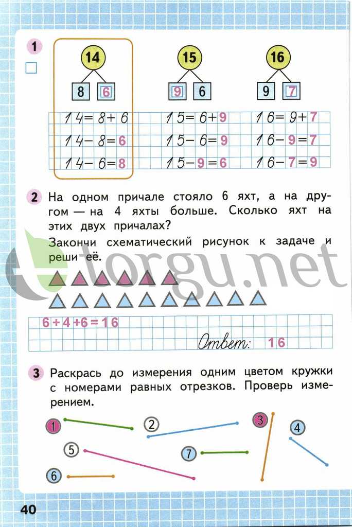 Страница (упражнение) 40 рабочей тетради. Страница 40 ГДЗ рабочая тетрадь по математике 1 класс Моро Моро, Волкова