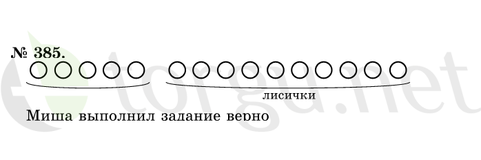 Страница (упражнение) 385 учебника. Ответ на вопрос упражнения 385 ГДЗ решебник по математике 1 класс Истомина